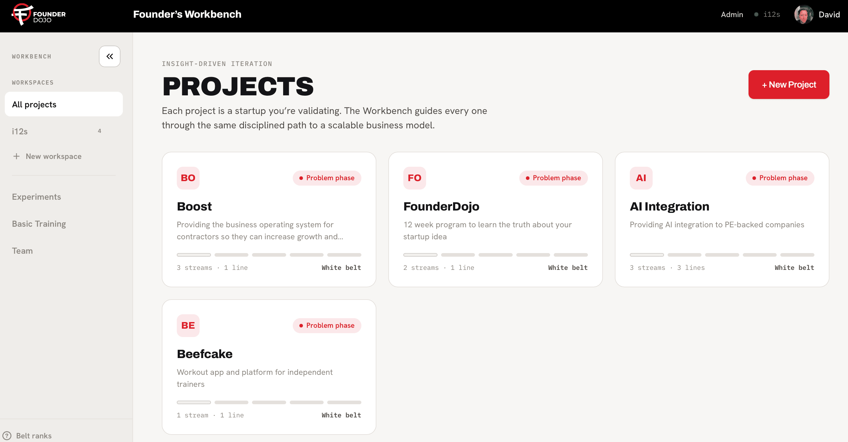 FounderDojo — Founder's Workbench