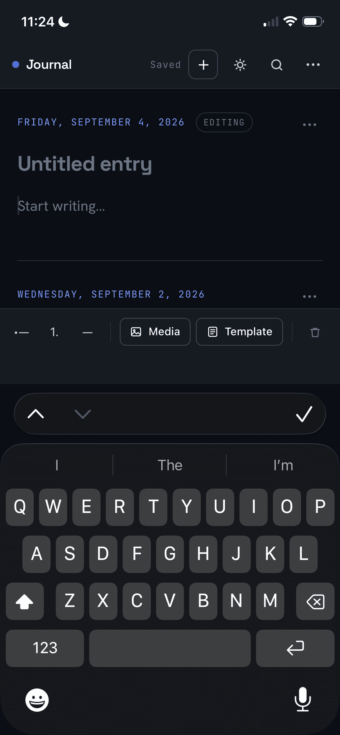 Journal — Editing on iPhone