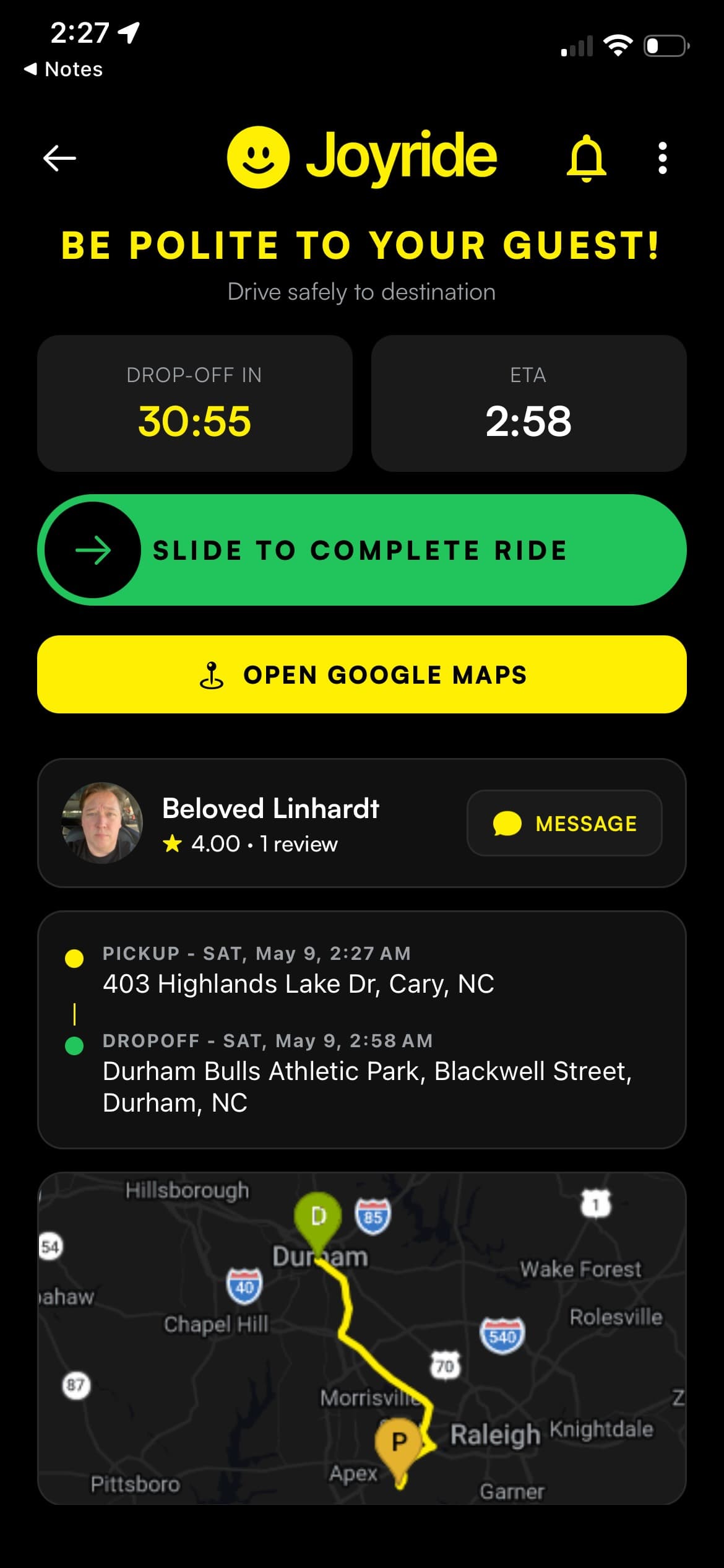 Joyride — Active ride